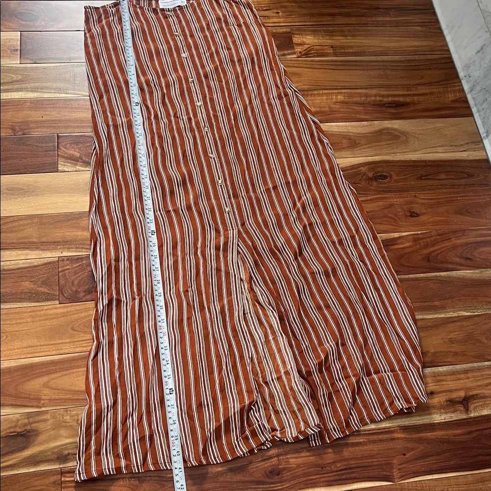 Faithful the Brand x Anthropologie arietta brown stripped long dress -NWOT size4 - Picture 7 of 7